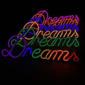 Luminária NEON DREAMS 43cm x 14cm ( COM BASE )
