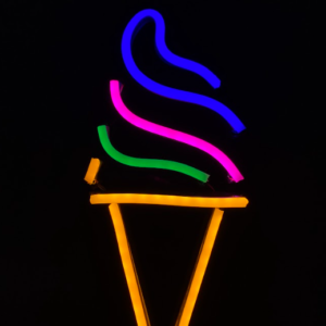 Sorvete em neon led 25cm x 15cm