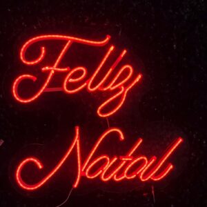 Luminoso "Feliz Natal" Neon Led 52cm x 32cm.