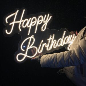 Placa Luminosa Happy Birthday/Feliz Aniversário/Parabéns 40cm x 55cm