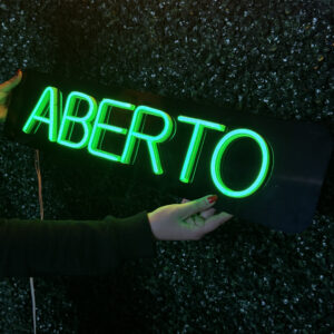 Luminoso Neon LED "Aberto" 60cm x10cm.