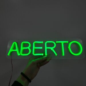 Luminoso Neon LED "Aberto" 39cm x 10cm